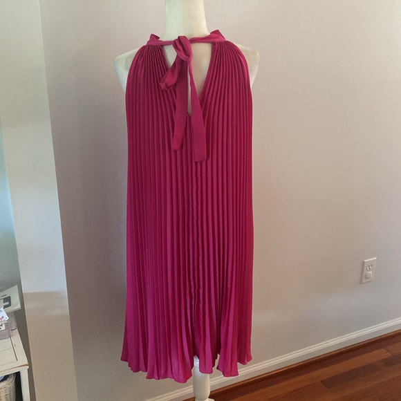 Banana Republic NWT raspberry pleated dress - Picture 6 of 11